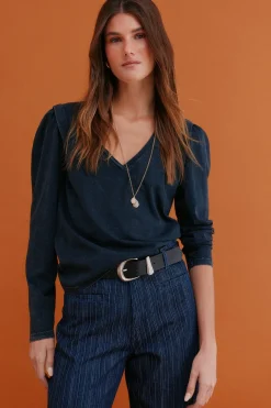 Hoss Intropia Maialen. Camiseta efecto lavado Gris Hot