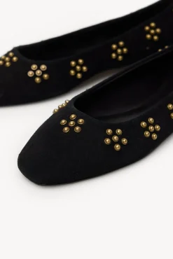 Hoss Intropia Maitane. Bailarinas de serraje con tachas Negro Online