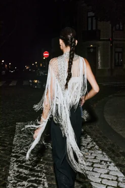 Hoss Intropia Malia. Chal bordado con abalorios Gris Sale