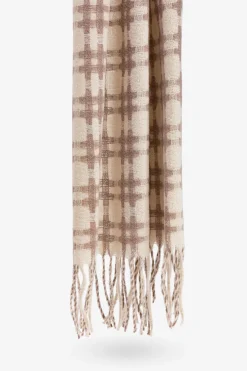 Vilanova Manta bufanda a cuadros Beige Outlet