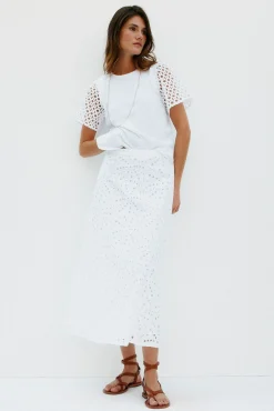 Hoss Intropia Mariana. Camiseta con volantes Blanco Online