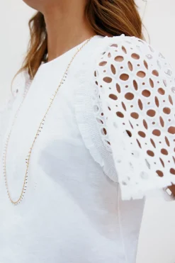 Hoss Intropia Mariana. Camiseta con volantes Blanco Online