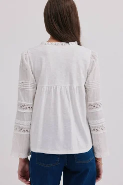 Hoss Intropia Marina. Camiseta bordada Blanco Hot