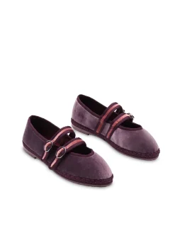Flabelus Mary Jane de terciopelo Morado Discount