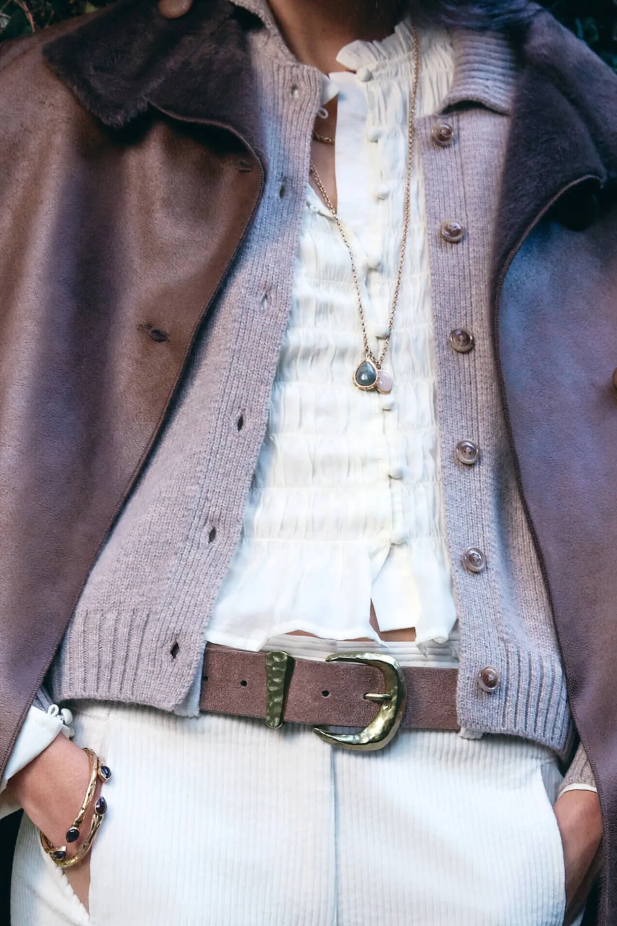 Hoss Intropia Matilda. Collar largo piedra natural Dorado Sale