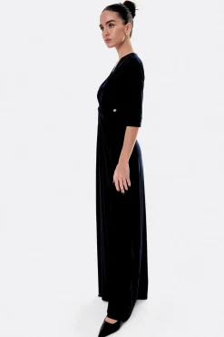 Cuplé Maxi vestido con nudo Negro Online