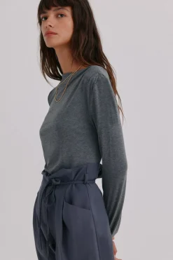 Hoss Intropia Mercedes. Top drapeado Gris Hot