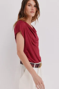 Hoss Intropia Mia. Camiseta drapeada Coral Best