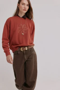 Hoss Intropia Miranda. Sudadera lavada Granate