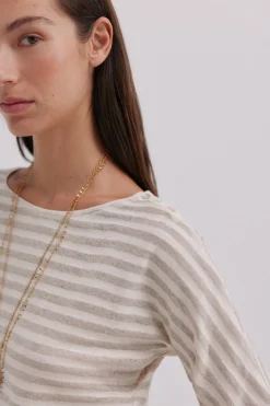 Hoss Intropia Mireia. Camiseta de manga francesa Beige Online