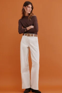 Hoss Intropia Mirta. Camiseta con escote drapeado Marron oscuro Outlet