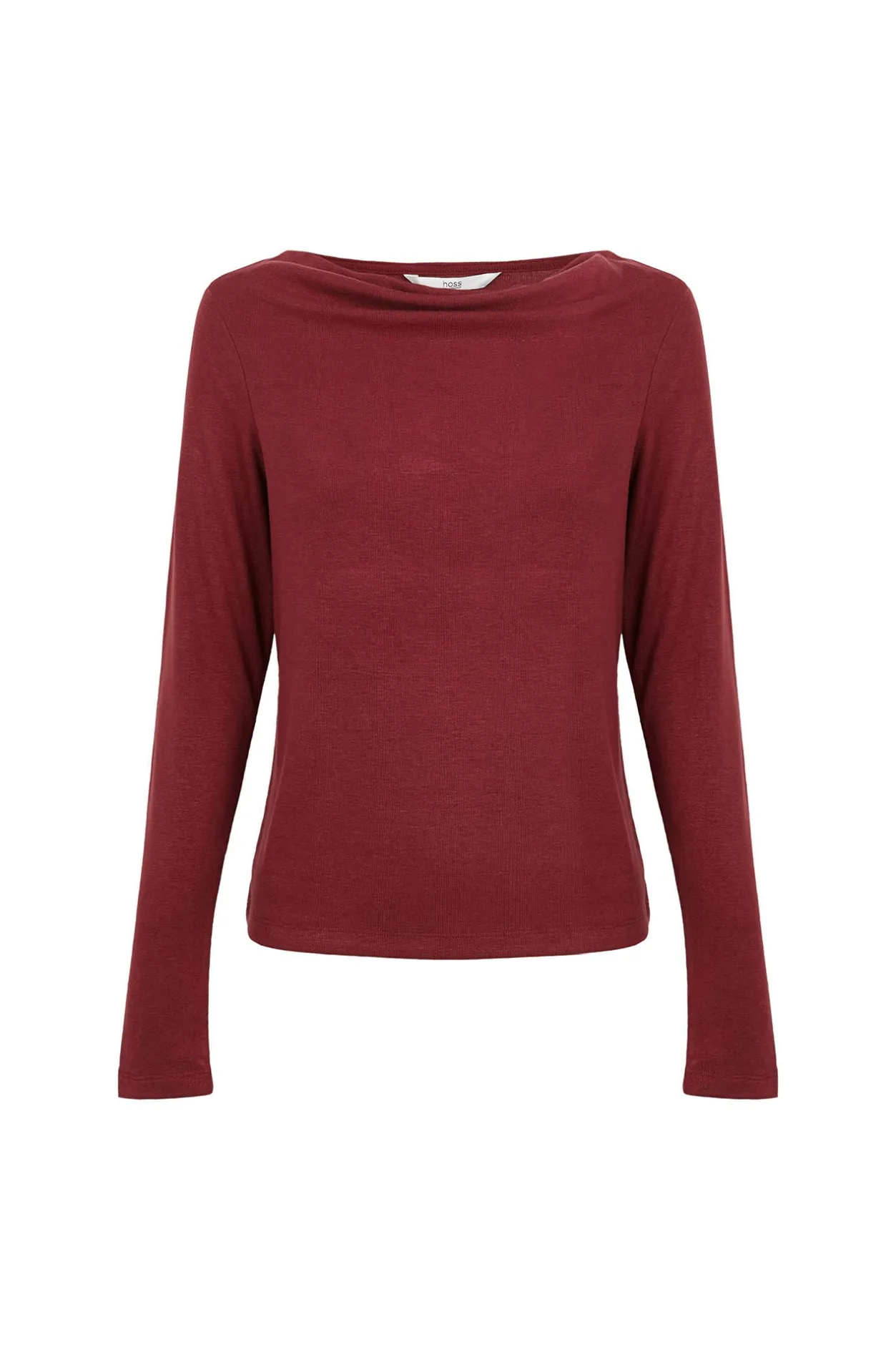 Hoss Intropia Mirta. Camiseta con escote drapeado Granate Discount