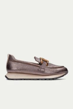 Hispanitas Mocasín deportivo adorno metalizado KANSAS Marr&oacute;n New