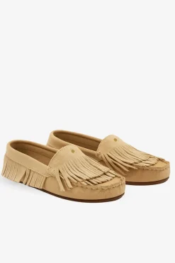 Cuplé Mocasín flecos serraje arena Beige Sale