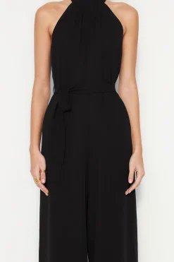 Trendyol Mono largo de gasa negro Discount