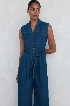 Pedro del Hierro Mono pata recta detalle bolsillos Azul Discount