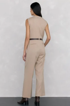 Pedro del Hierro Mono sastrero cinturón Beige Hot