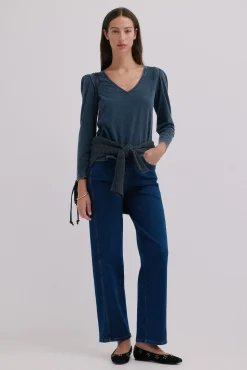 Hoss Intropia Monserrat. Camiseta efecto lavado Azul Outlet