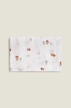 Textura Muselina gasa algodón casitas blanco Clearance