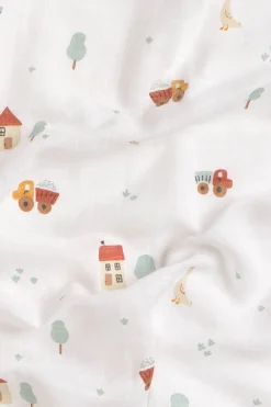 Textura Muselina gasa algodón casitas blanco Clearance