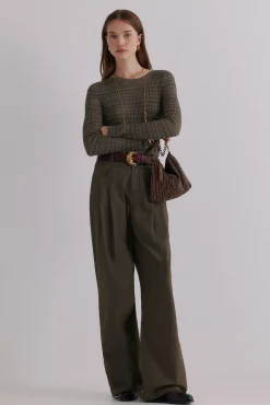 Hoss Intropia Nadine. Top estampado a rayas Kaki