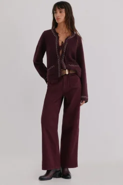 Hoss Intropia Nala. Chaqueta bordada Granate Clearance