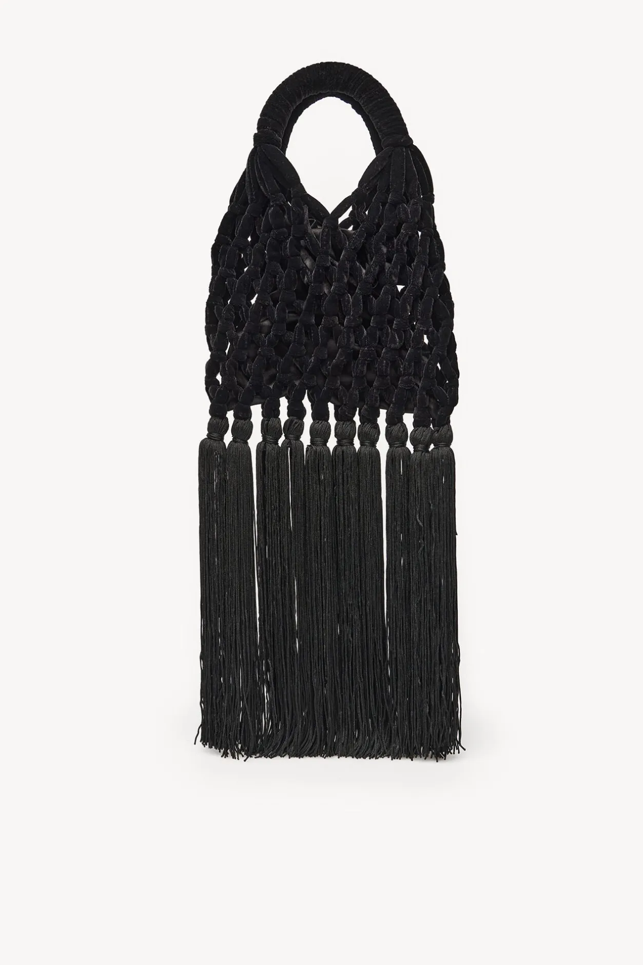 Hoss Intropia Naroa. Bolso de crochet de terciopelo Negro