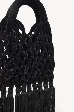 Hoss Intropia Naroa. Bolso de crochet de terciopelo Negro