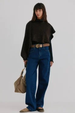 Hoss Intropia Nerea. Capa con lurex Marron Discount