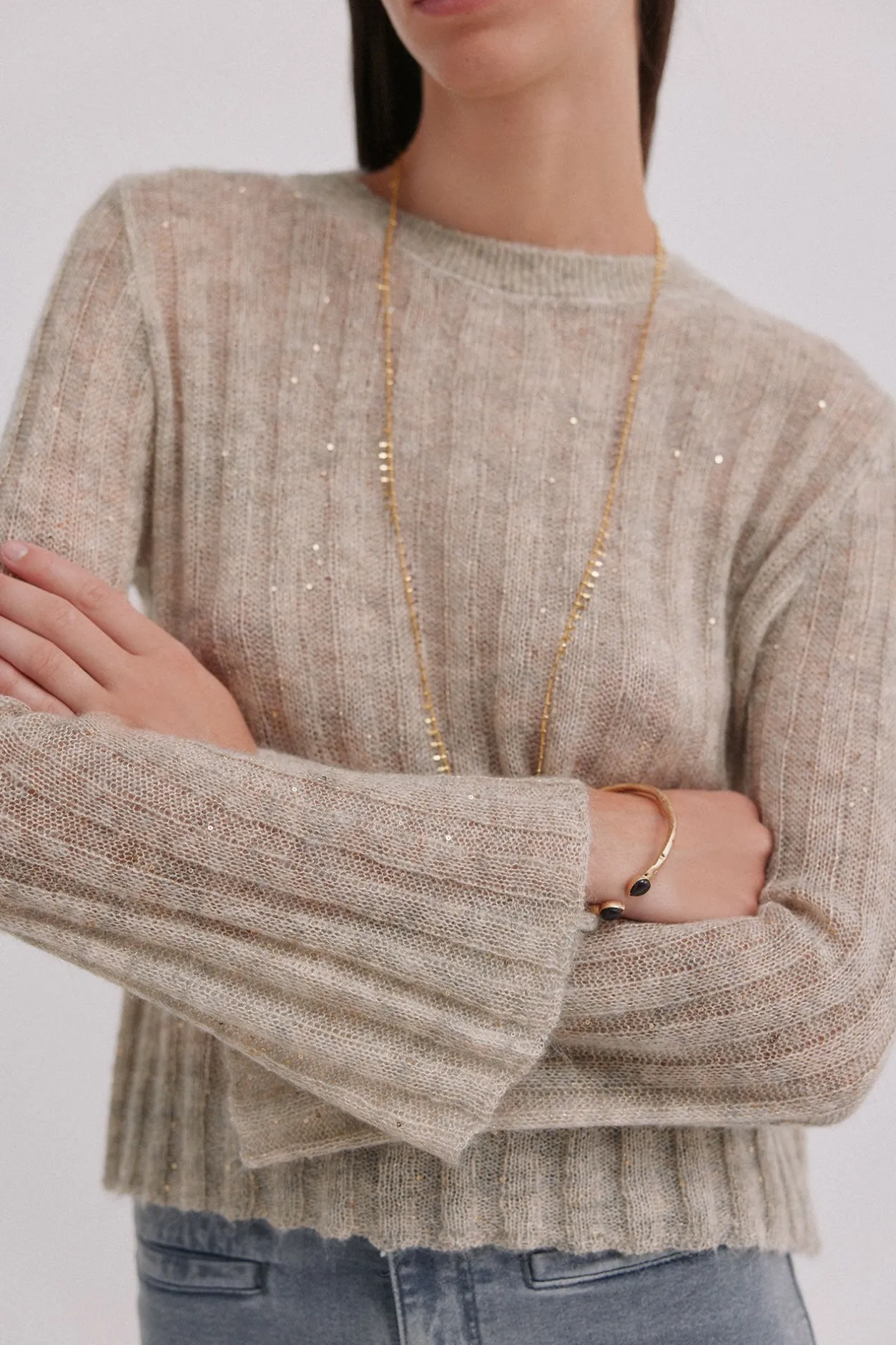 Hoss Intropia Neus. Jersey cuello redondeado Gris Outlet