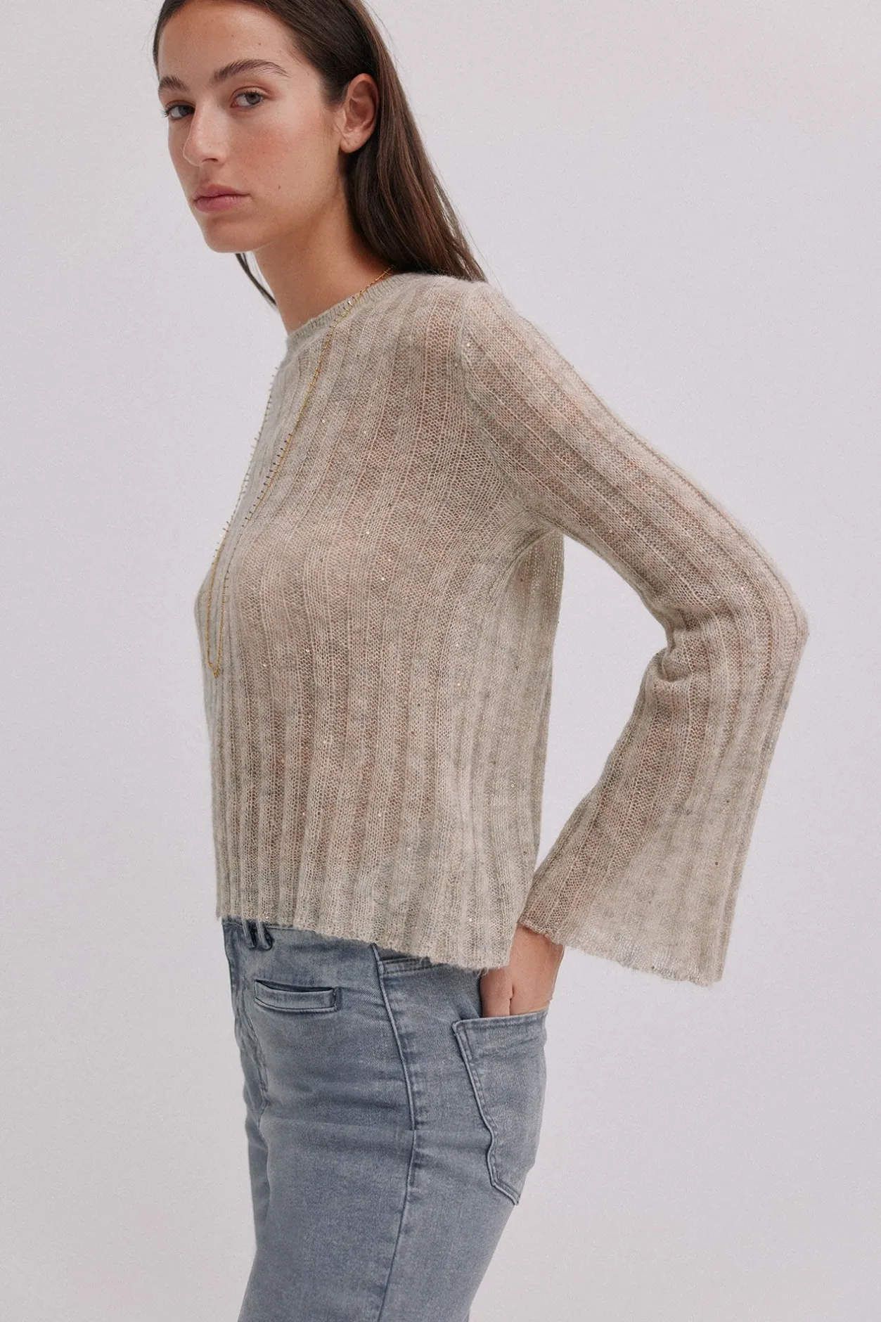 Hoss Intropia Neus. Jersey cuello redondeado Gris Outlet