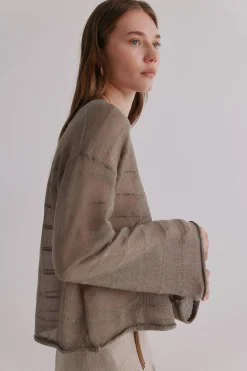 Hoss Intropia Nicole. Jersey con lentejuelas Kaki Sale