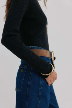 Hoss Intropia Nidia. Top con detalle de ondas Gris