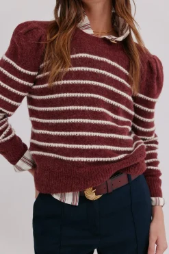 Hoss Intropia Ninnette. Jersey a rayas Granate Clearance