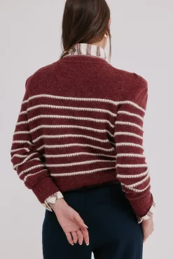 Hoss Intropia Ninnette. Jersey a rayas Granate Clearance