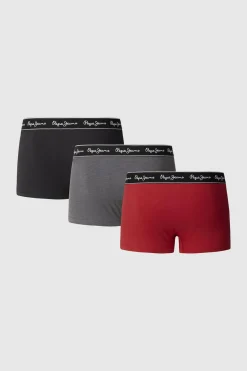 Pepe Jeans Pack 3 boxer lisos logo rojo Outlet