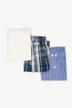 Cortefiel Pack 3 boxer tela Azul Clearance