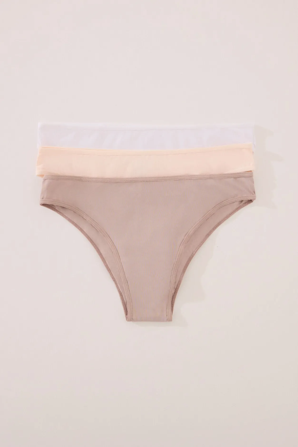 Women'secret Pack 3 bragas brasileñas microfibra blanco New