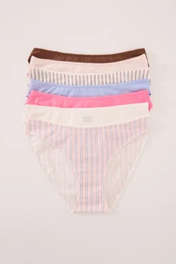 Women'secret Pack 7 bragas clásicas algodón multicolor glitter estampado