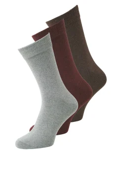 Jack & Jones Pack 3 calcetines marr&oacute;n Discount