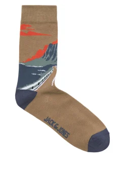 Jack & Jones Pack 3 calcetines marr&oacute;n