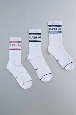 Dash and Stars Pack 3 calcetines algodón logo blanco Best