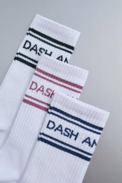 Dash and Stars Pack 3 calcetines algodón logo blanco Best