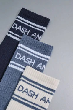 Dash and Stars Pack 3 calcetines algodón logo azul Sale