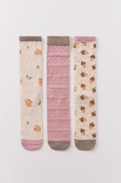 Women'secret Pack 3 calcetines largos ardillas estampado Sale