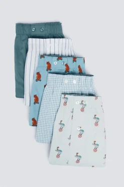 Springfield Pack 5 calzoncillos popelín estampados azul