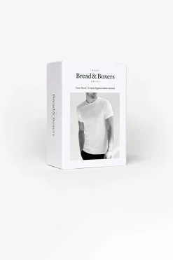 Bread & Boxers Pack 2 camisetas elásticas cuello caja algodón orgánico blancas blanco Hot