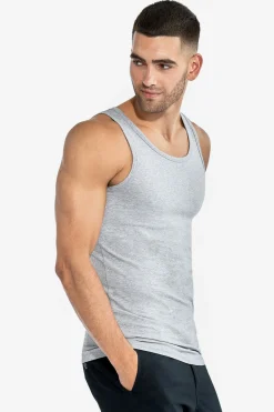 Bread & Boxers Pack 2 camisetas lisas sin mangas es gris Outlet
