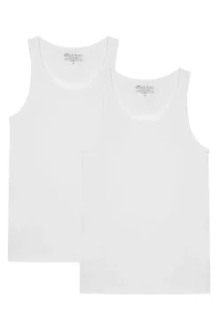 Bread & Boxers Pack 2 camisetas sin mangas de algodón orgánico blancas blanco Online