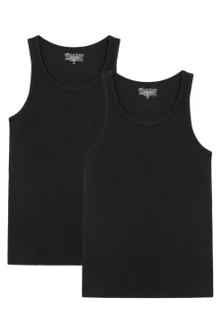 Bread & Boxers Pack 2 camisetas sin mangas de algodón orgánico negras negro Discount